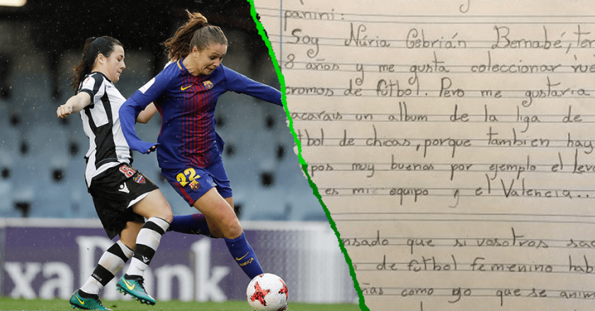 Nuria Cebrián, la niña de 8 años que le escribió a Panini para pedir un álbum de futbol femenil