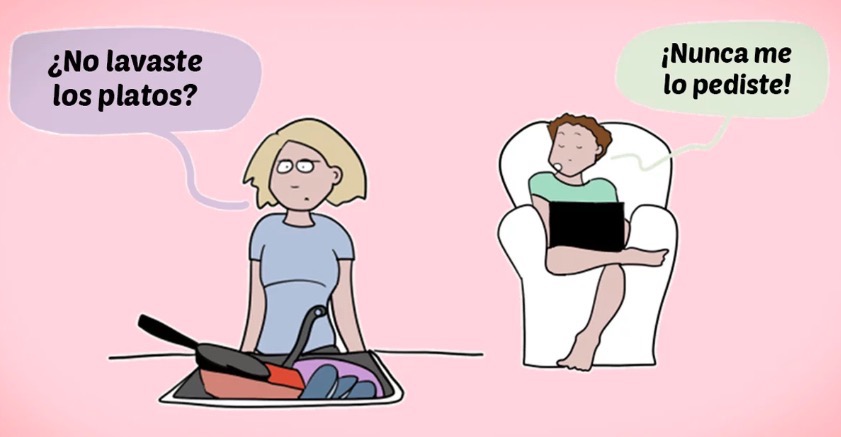 ‘Me lo podrías haber pedido’; cómic que retrata la lógica masculina en las tareas del hogar