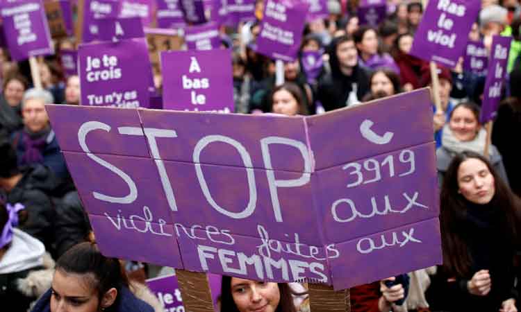 Miles marcharon en Francia contra la violencia hacia las mujeres y feminicidios