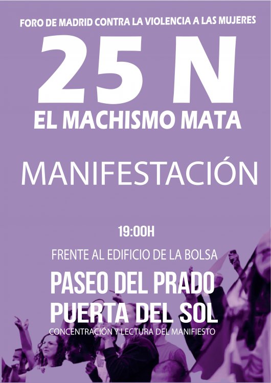 25N: Foro de Madrid Contra la Violencia a las Mujeres convoca manifestación