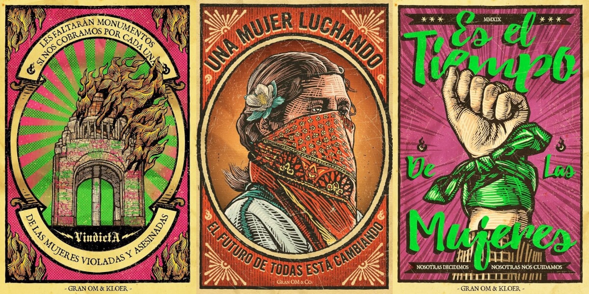 Gran OM diseña carteles en apoyo a la lucha feminista en México
