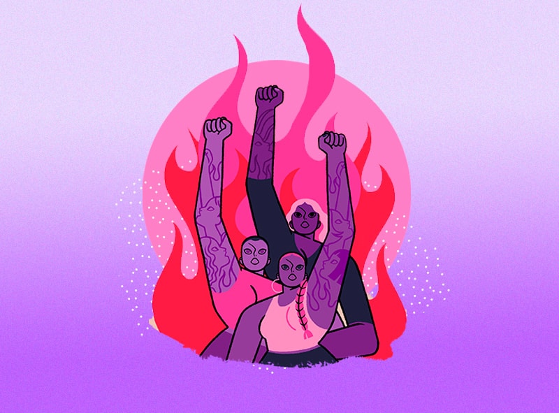 Carteles para la marcha del 8M hechos por ilustradoras