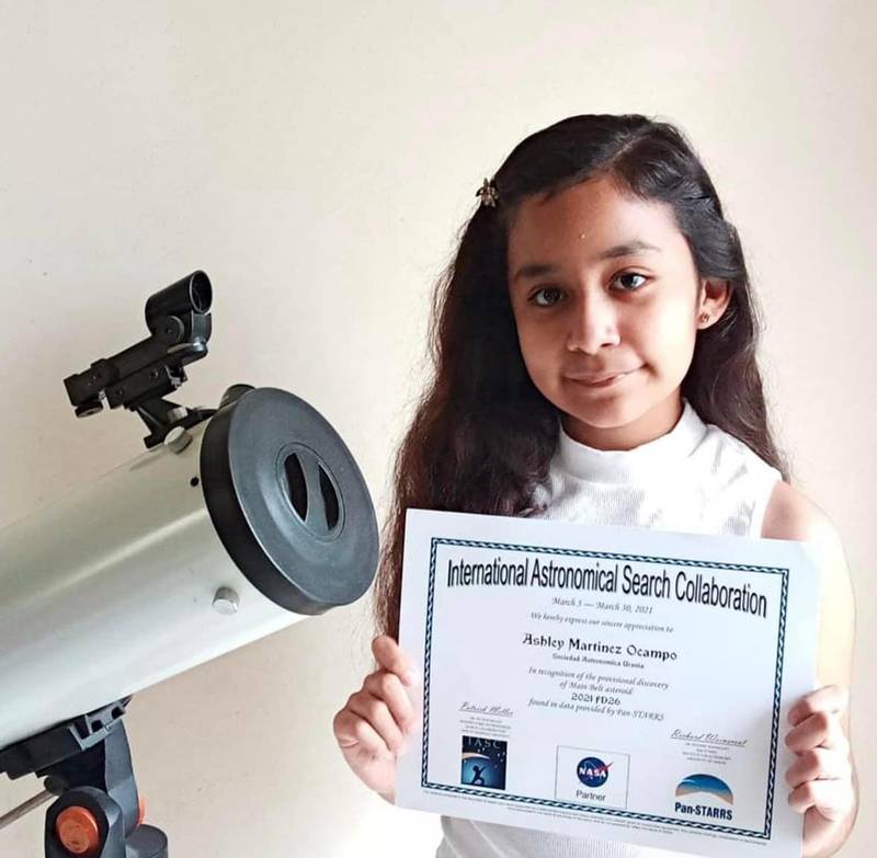 Ashley, la niña mexicana que descubrió un asteroide: ‘Las pequeñas podemos hacer grandes cosas’