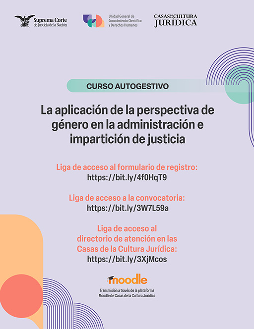 Invitación al curso autogestivo «La aplicación de la perspectiva de género en la administración e impartición de justicia.»